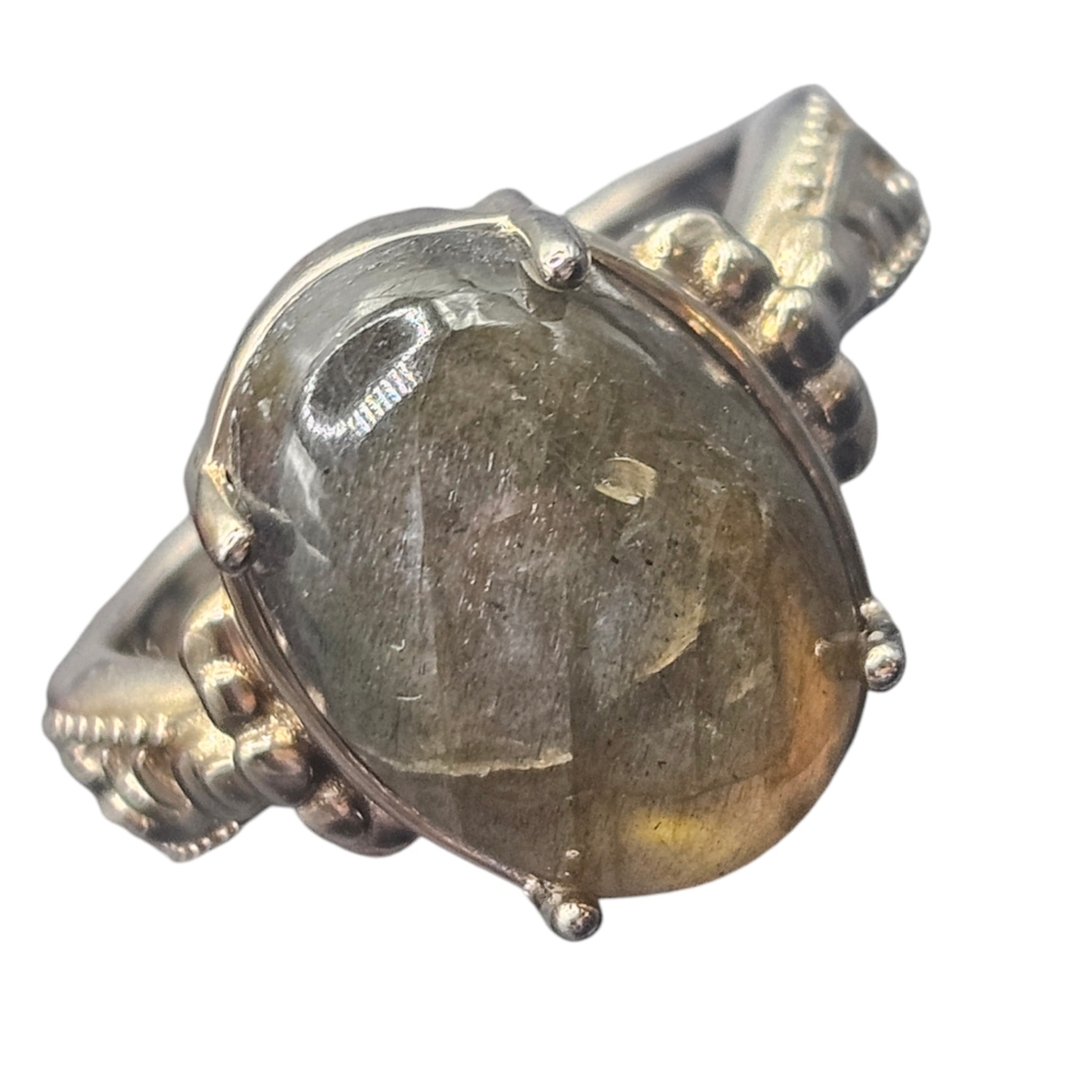 Labradorite Solitaire Ring